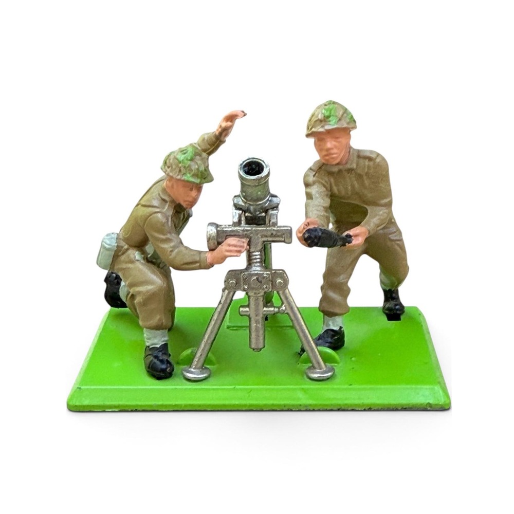 Britains Deetail Mortar Team British WWII Infantry Toy Soldiers Metal Base Lot 3 - Picture 3 of 16
